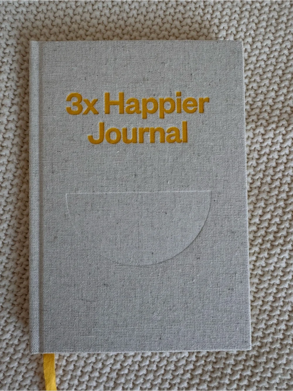 3x Happier Journal - Yellow on Natural Linen